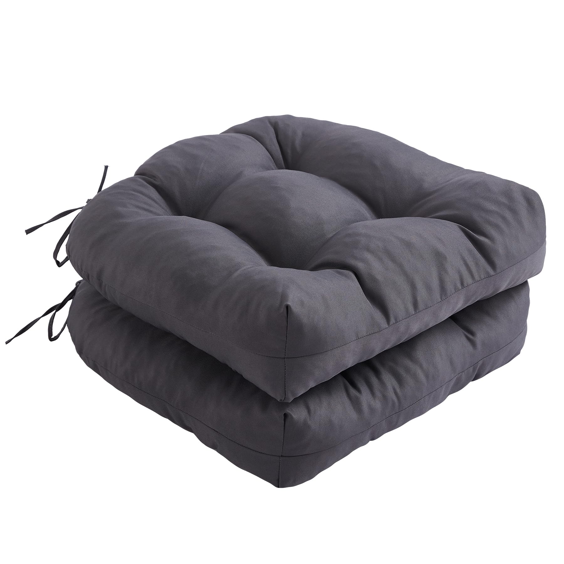 IPYNBAP outdoor chair cushions set 2 with tufted dark grey texture for patio comfort