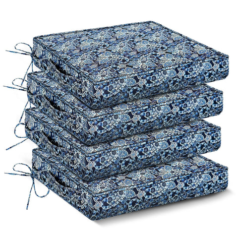 IPYNBAP outdoor chair cushions set of four in green paisley for durable outdoor seating