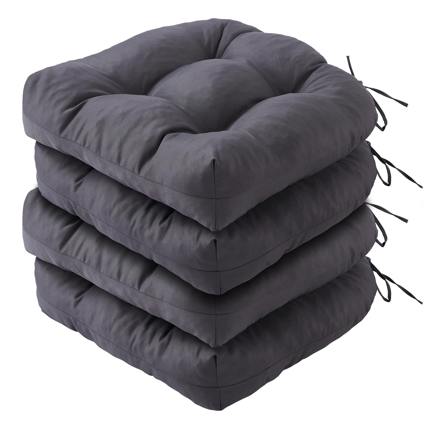 IPYNBAP outdoor chair cushions set of 4 tufted dark grey for comfortable seating.