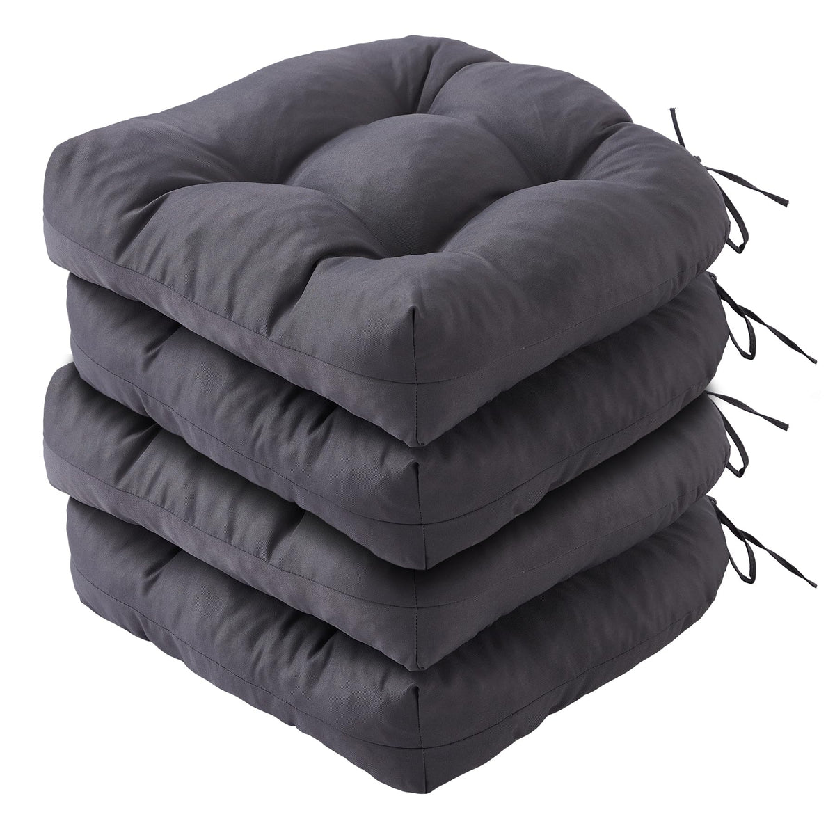 IPYNBAP outdoor chair cushions set of 4 tufted dark grey for comfortable seating.