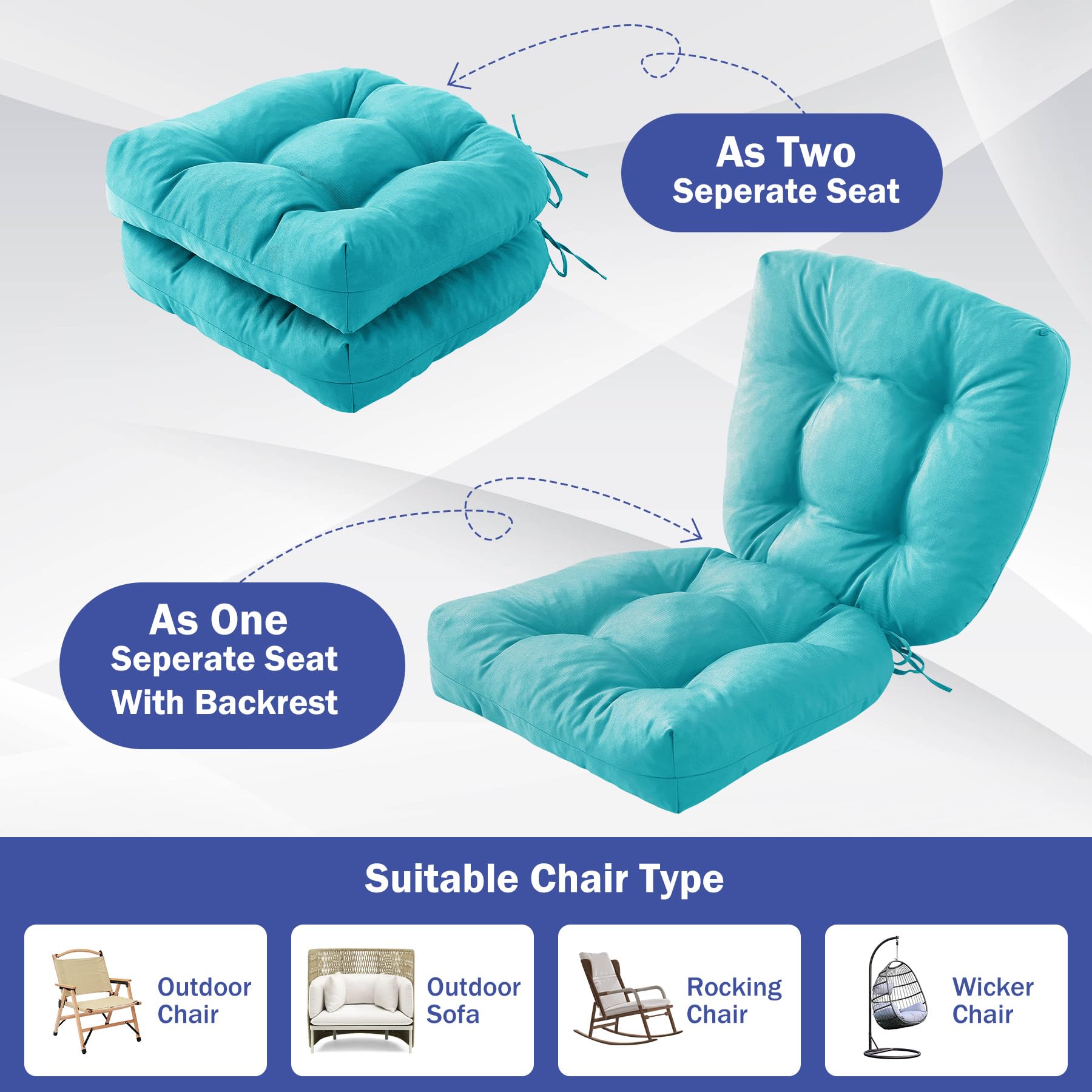 IPYNBAP teal cushions vacuum-packed packaging for quick reshaping