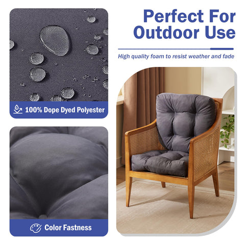 IPYNBAP waterproof fabric cushions withstand rain and humidity for outdoor use.