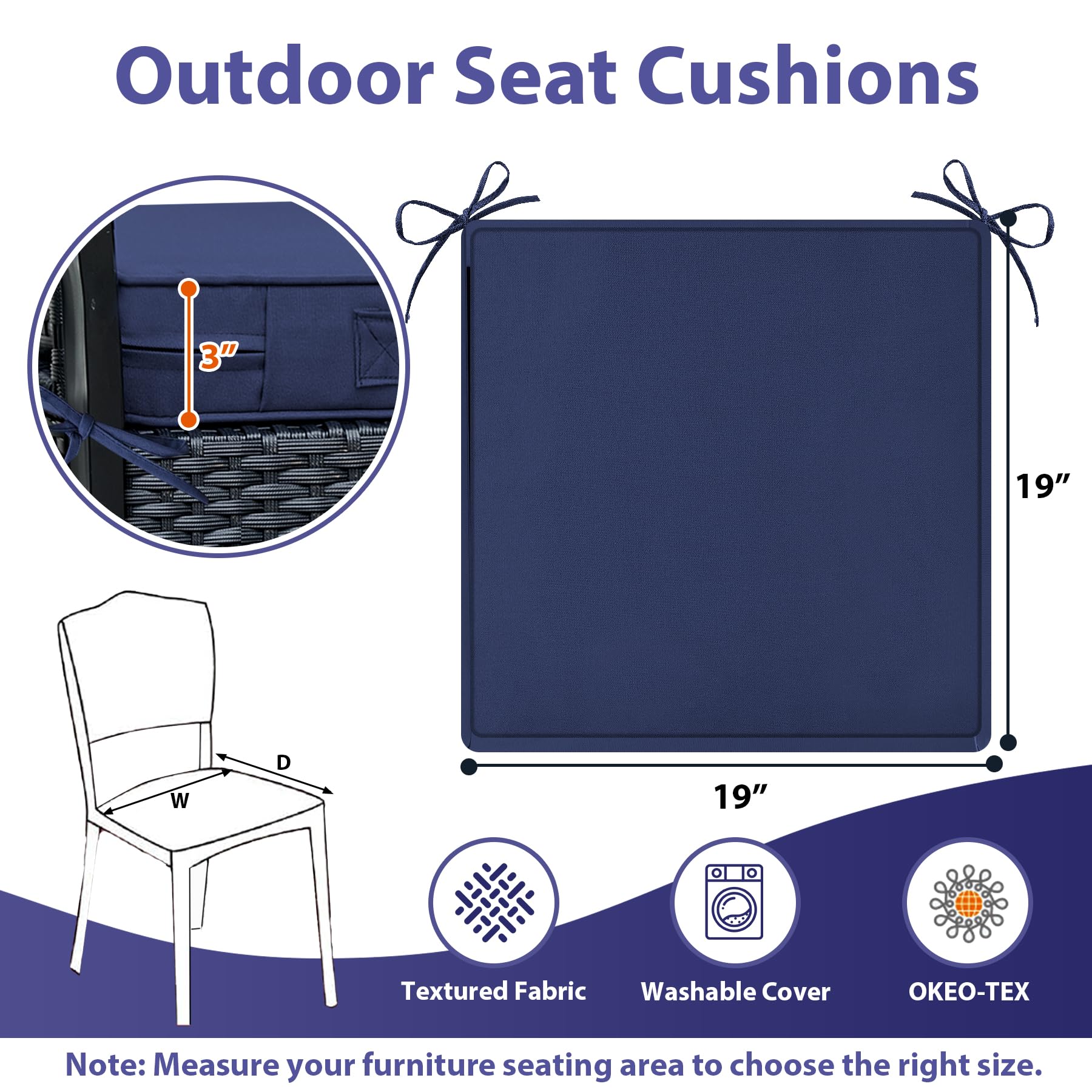 IPYNBAP removable covers are machine washable for easy outdoor care.