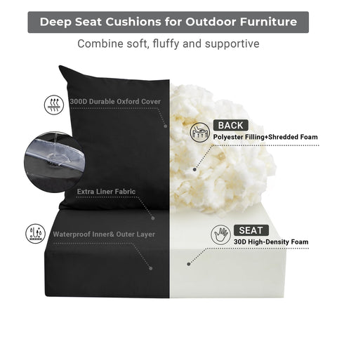 IPYNBAP outdoor back cushion 25x22, supportive backrest for relaxed seating.
