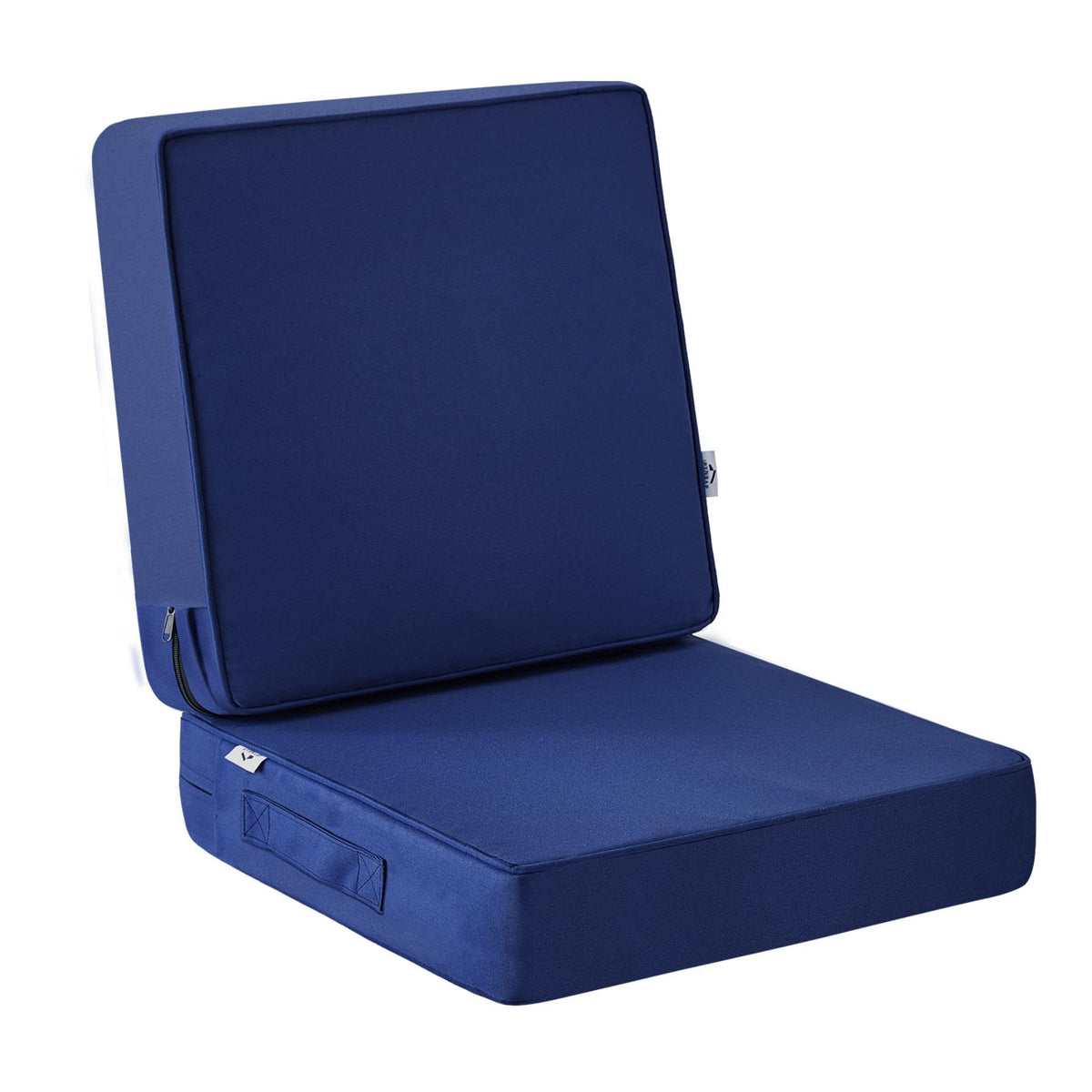 IPYNBAP outdoor cushions seat view in navy, showcasing deep 24x24 inch fit