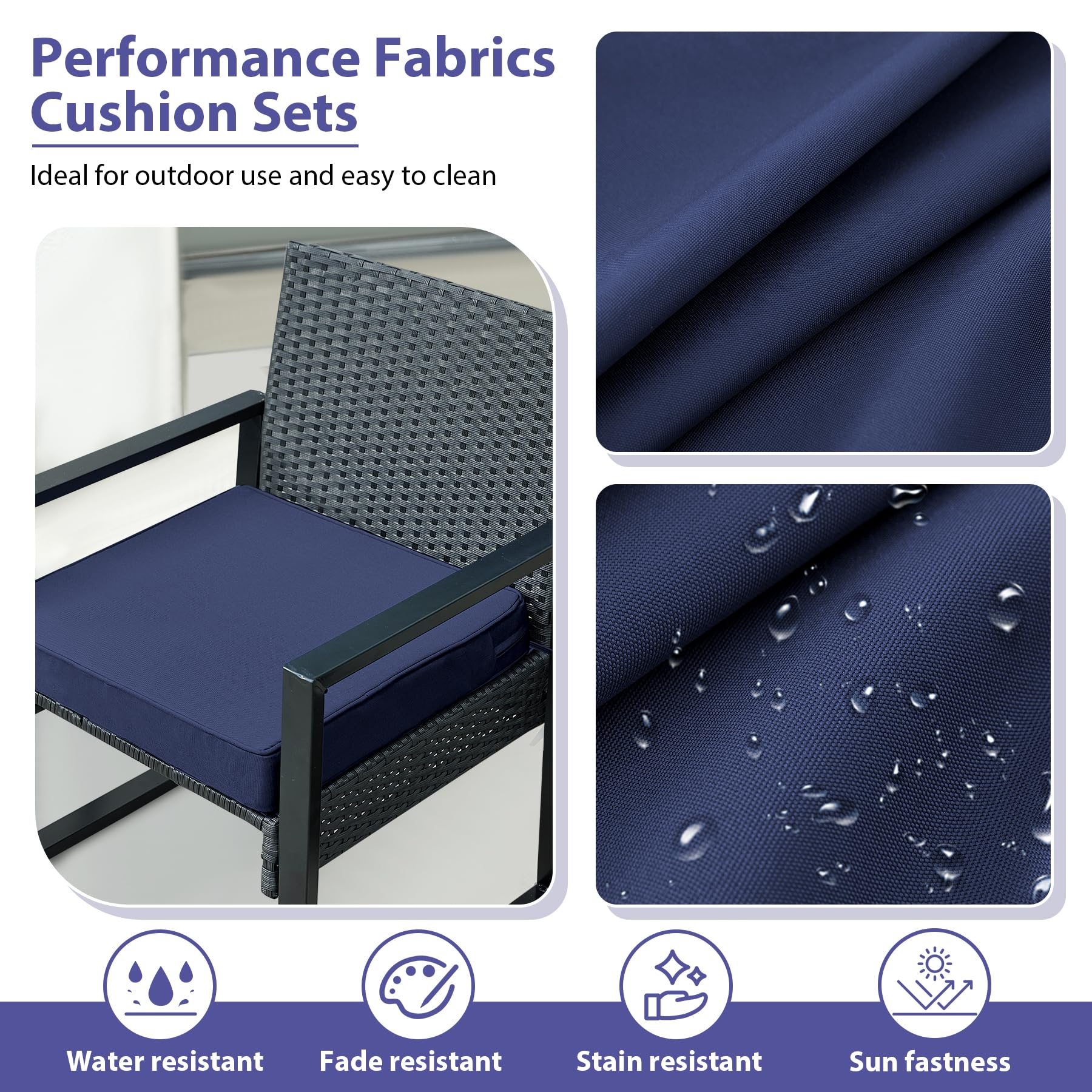 IPYNBAP navy cushion with carry handle for easy transport and placement.