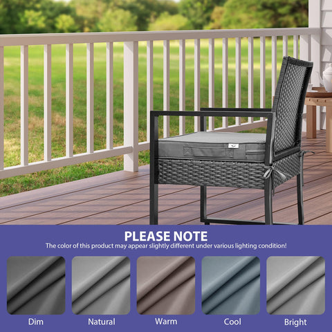 IPYNBAP patio setup with grey cushions enhances garden dining.