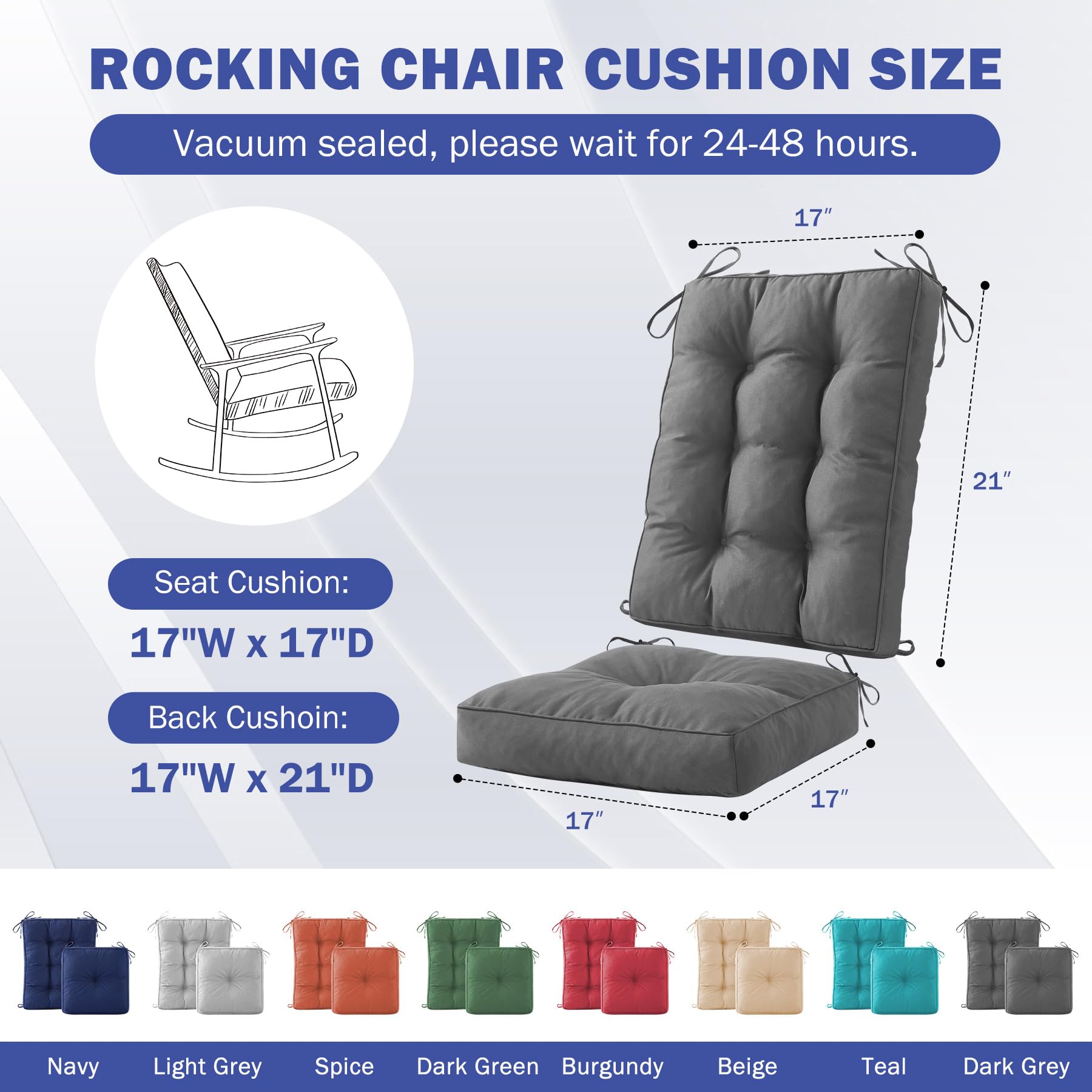 IPYNBAP rocking-chair back 21x17 cushion enhances seating comfort