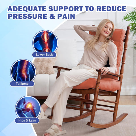 IPYNBAP cushion with attached ties securing it to rocker furniture.