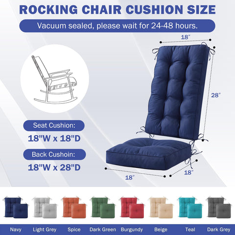 IPYNBAP rocking-chair back cushion 28x18 navy supports posture and style.