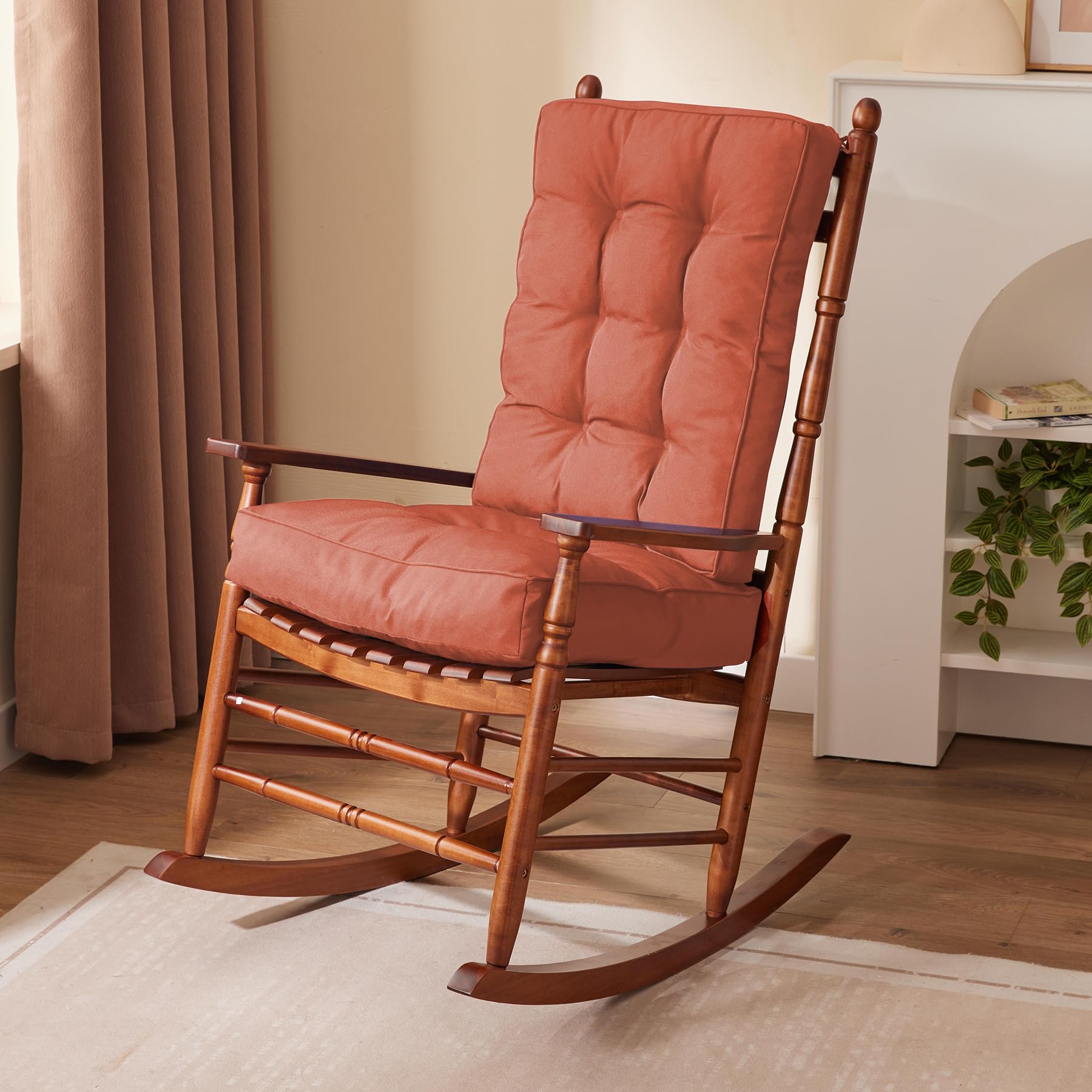 IPYNBAP rocking chair cushion front view with tufted padding for comfort.