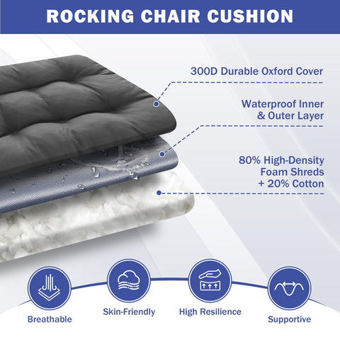 IPYNBAP waterproof fabric on rocking chair cushion preserves color and durability