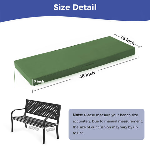 IPYNBAP bench cushion with side straps securing the cover in place