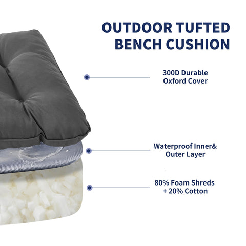 IPYNBAP tufted-edge bench cushion adds elegant, durable detail