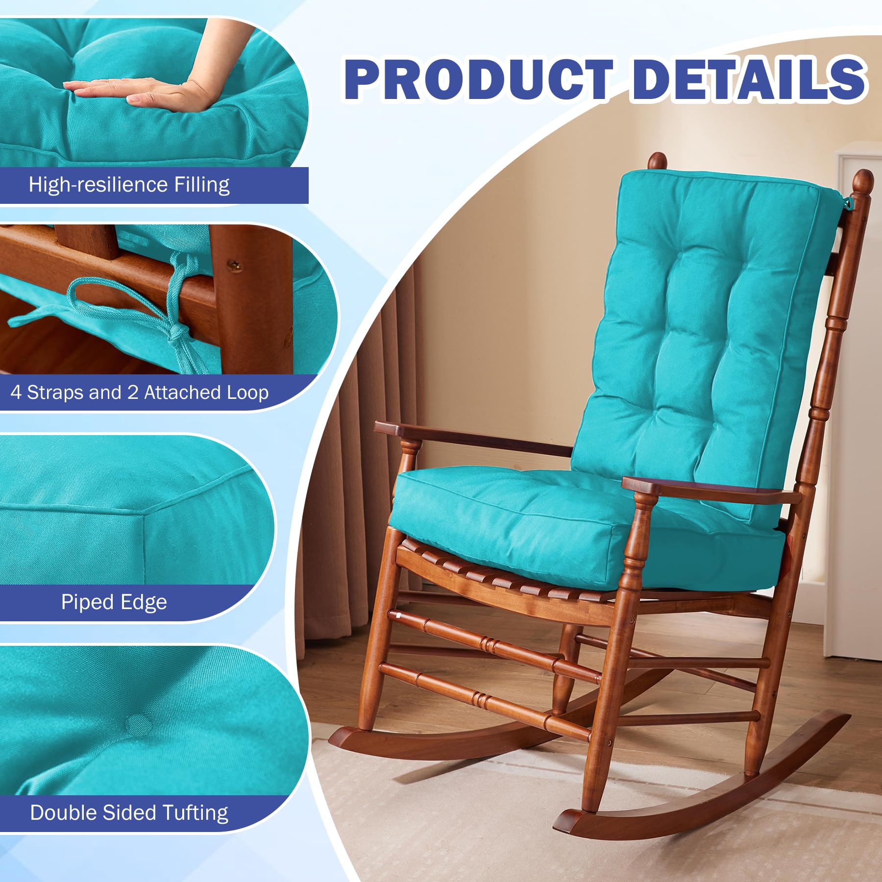 IPYNBAP tufted edge detail on teal chair cushion