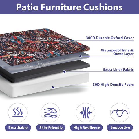 IPYNBAP waterproof fade-resistant cushion fabric protects patio furniture.