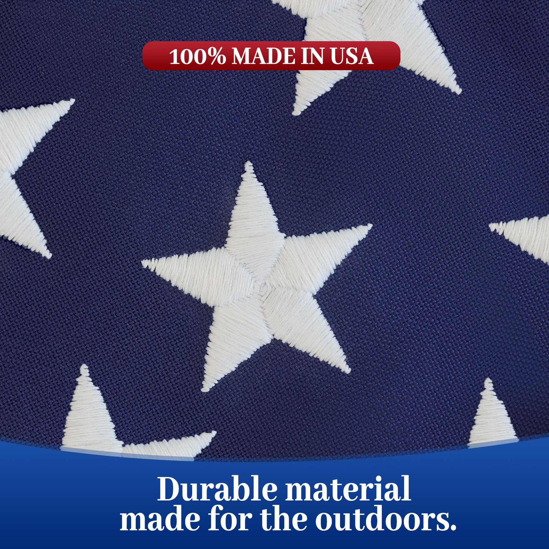 irbrisu all-weather-durability flag designed to withstand rain snow and sun.