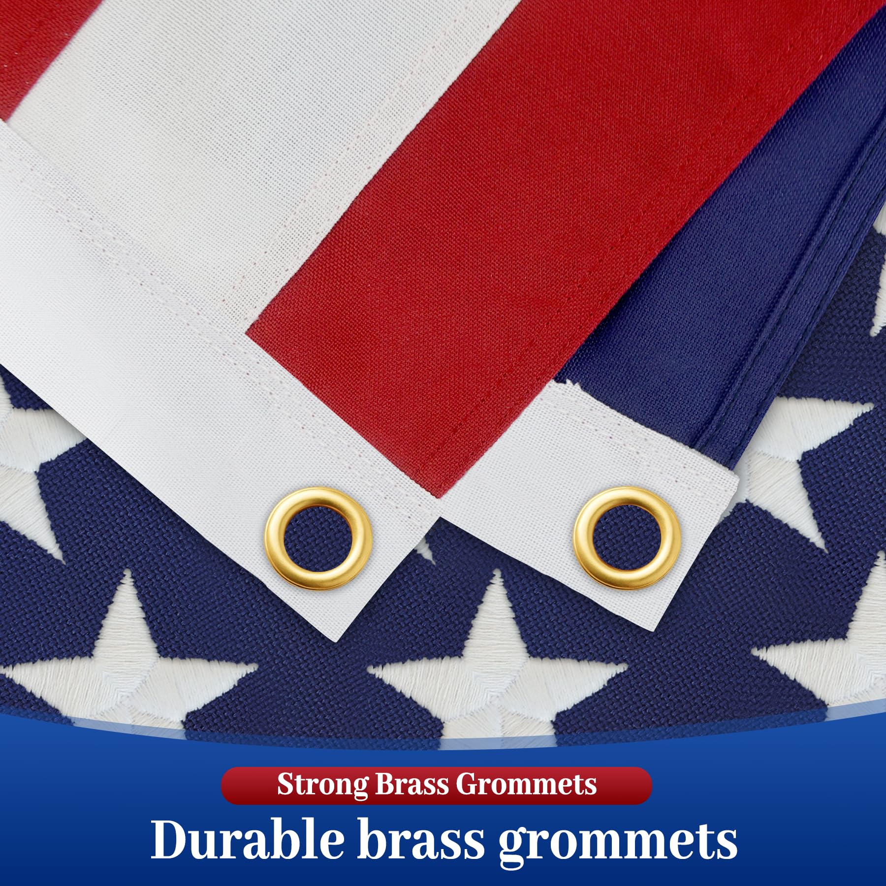 irbrisu embroidered-stars flag features dense stitching for lasting show in wind.
