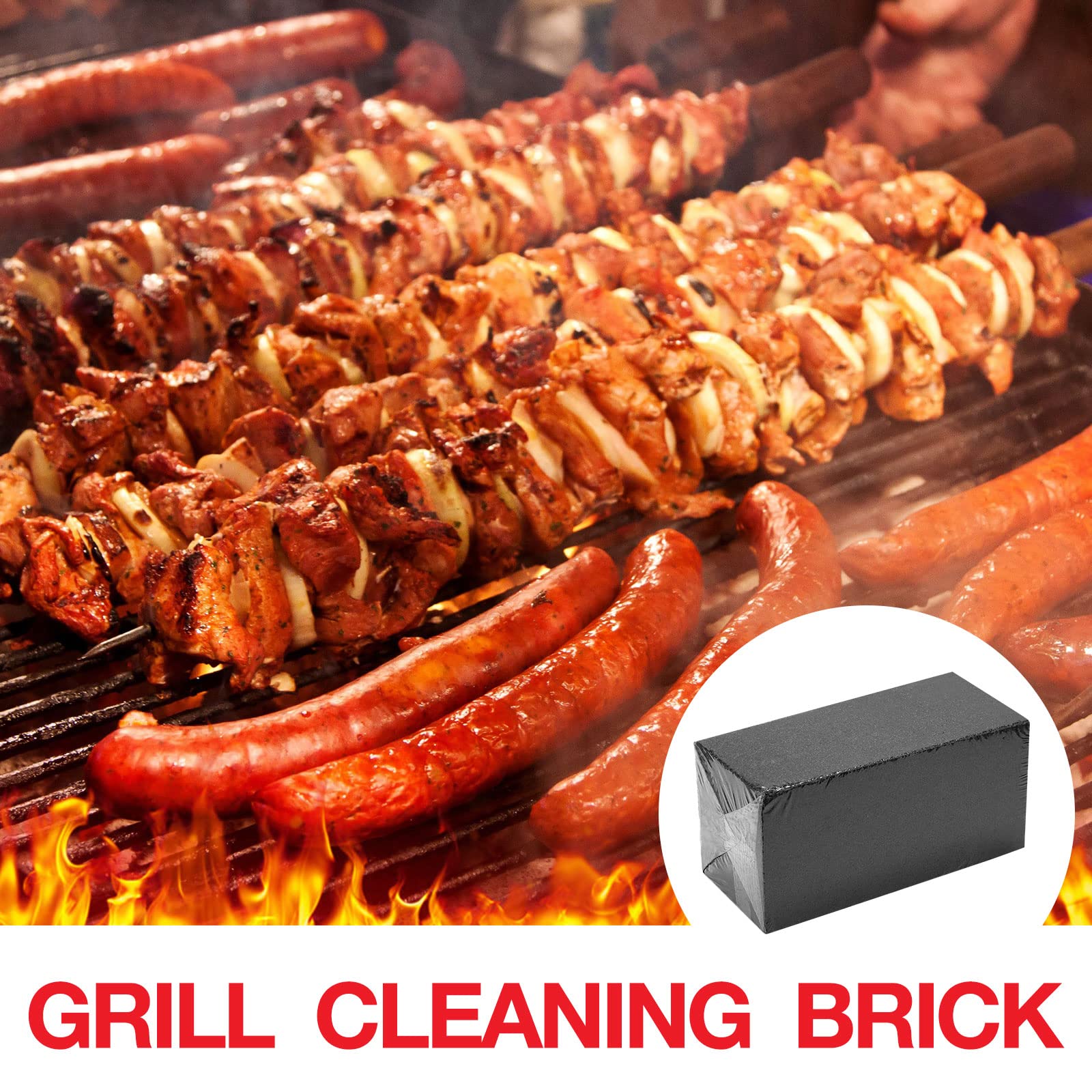 Irenare reusable griddle brick for long-lasting kitchen and outdoor grills