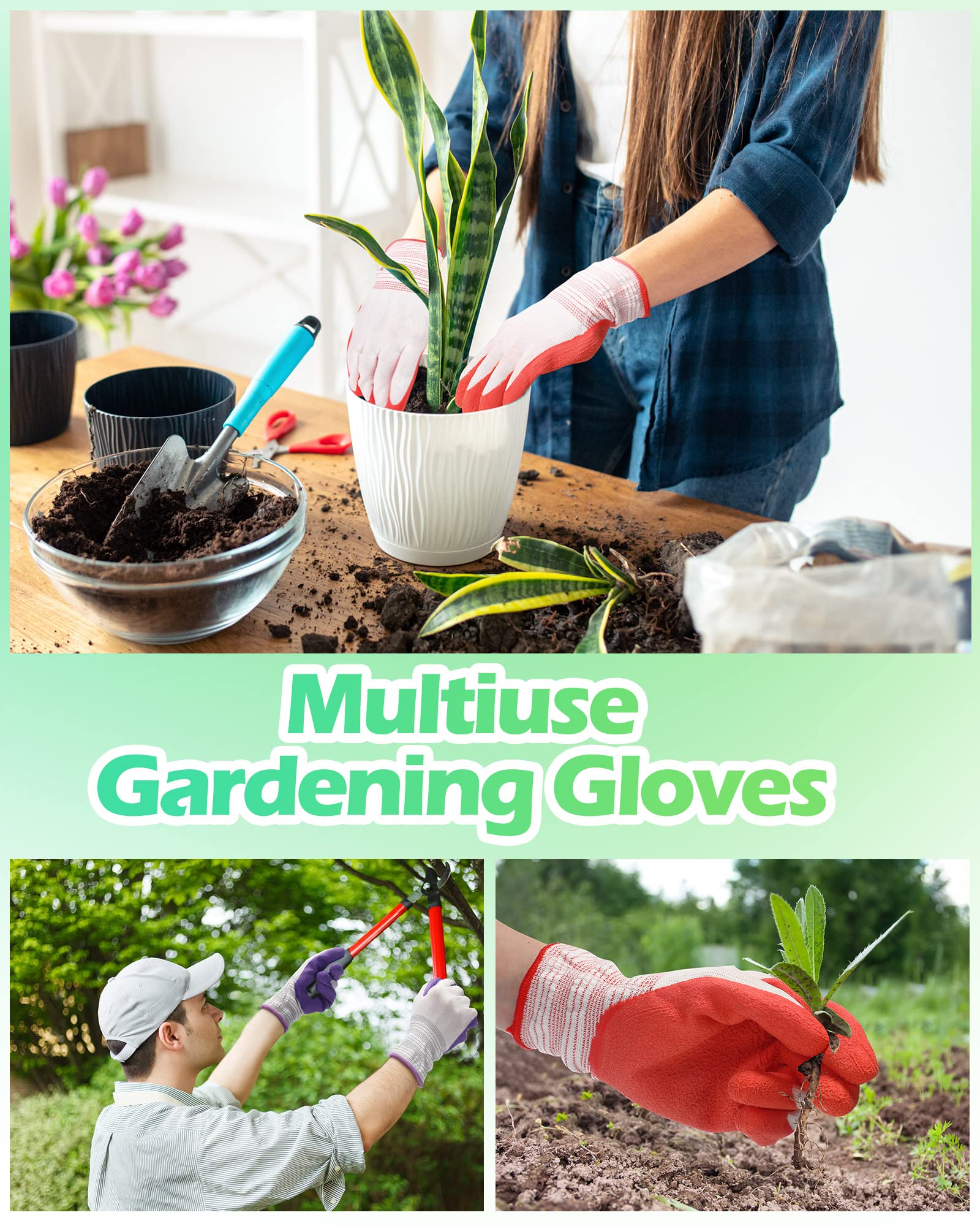 Irenare gloves feature fingertip padding for delicate planting and weeding