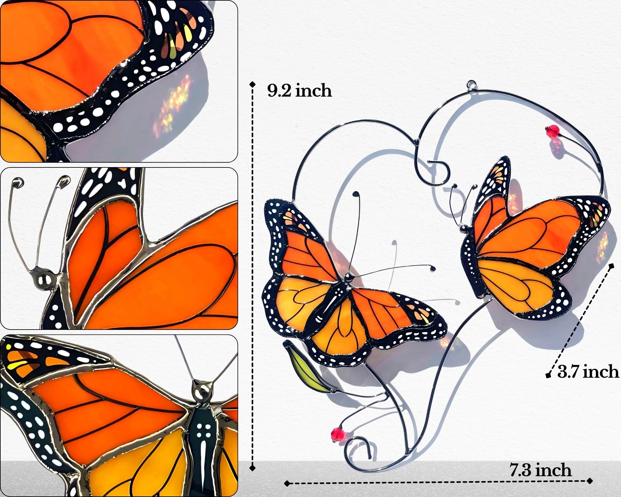 IriCrist garden decor monarch butterflies brighten patios with glass artistry