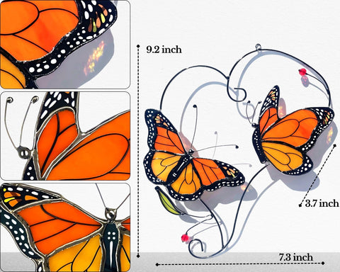 IriCrist garden decor monarch butterflies brighten patios with glass artistry