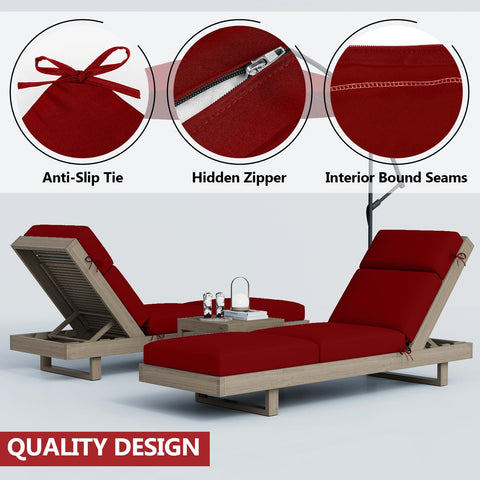 Iristykilin chaise lounge cushion quad-fold design fits curved loungers