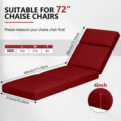 Iristykilin chaise lounge cushion waterproof fabric easy to clean after outdoor use