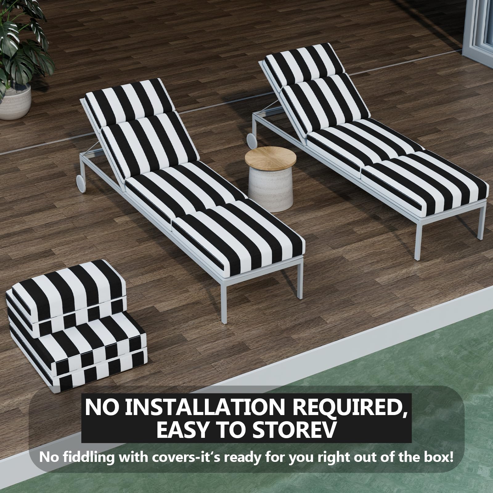 Iristykilin non-slip lounge cushions stay in place with side straps