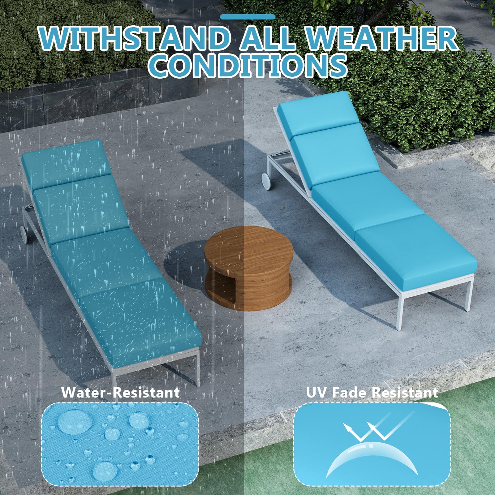 Non-slip side straps with double-stitched edges prevent cushion movement