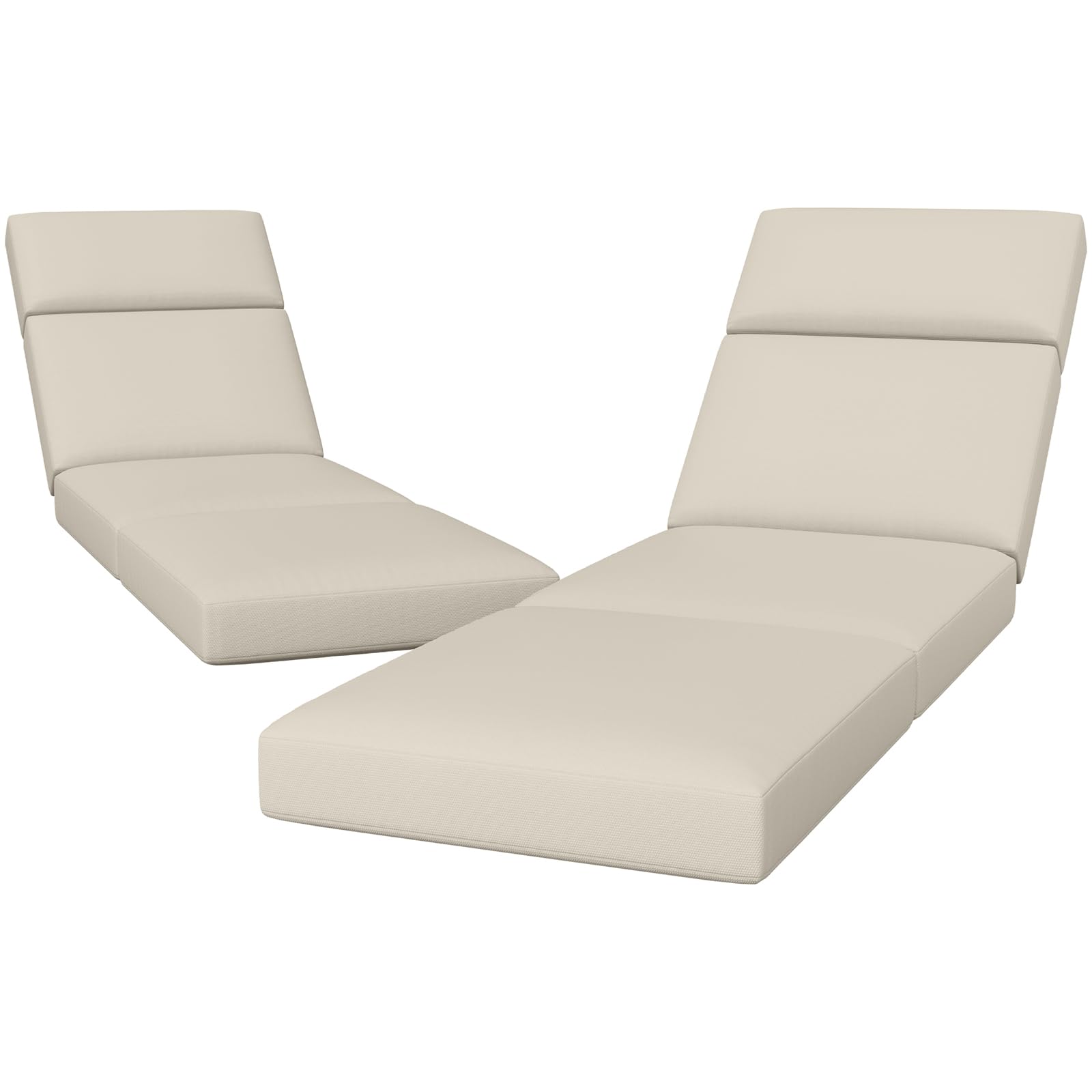 Iristykilin outdoor chaise cushion top view shows roomy 80x26 for comfortable lounging.