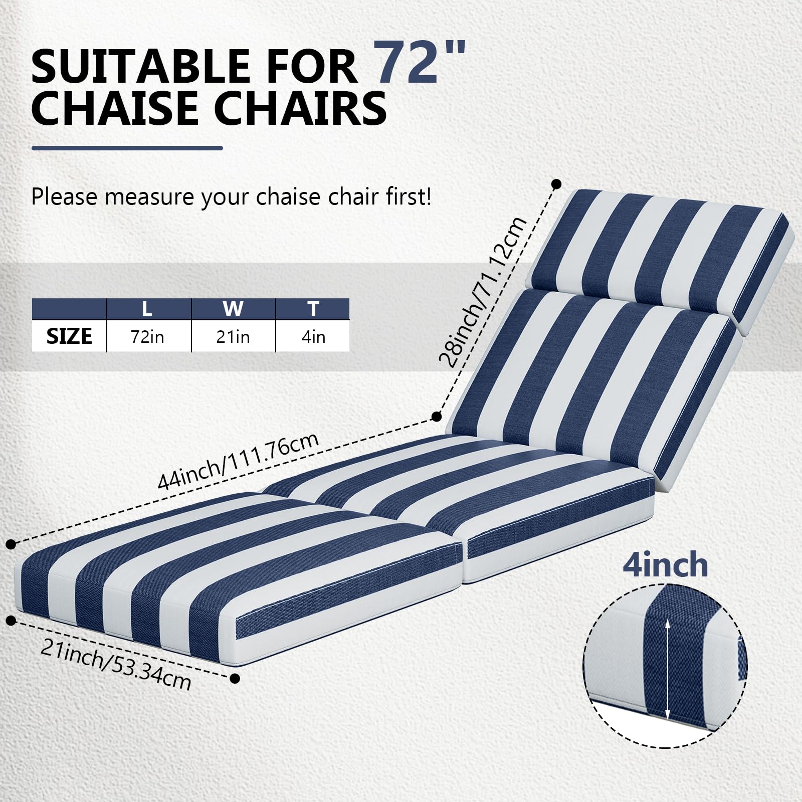 Iristykilin outdoor cushion with 4-inch thick foam provides plush support.