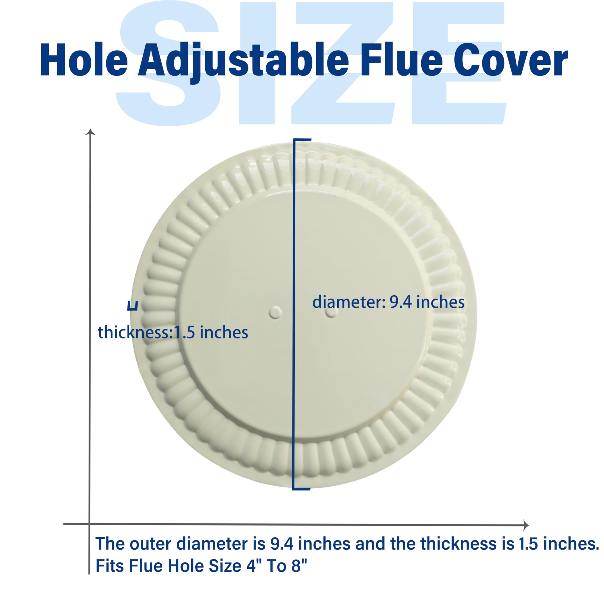 Adjustable anchors ensure secure fit for smooth or irregular flue holes.