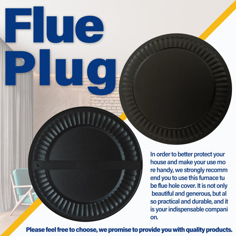 Irnyso black front-back flue cover enhances fireplace aesthetics and safety.