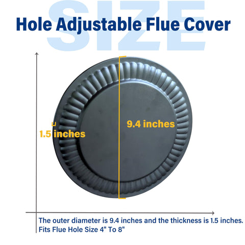 Irnyso stove pipe flue plug provides secure visual coverage for round openings.