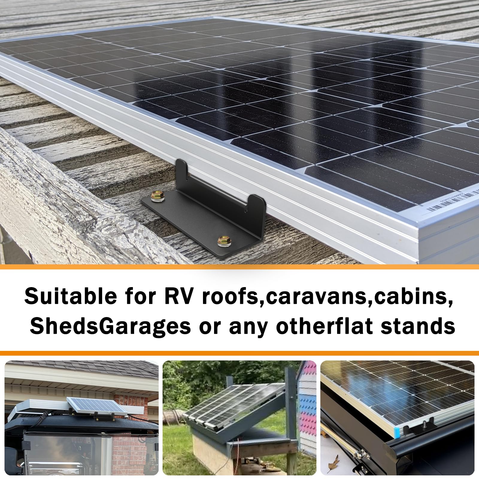 IRONDIY Z brackets compatible with 50W–150W panels for flexible setups.