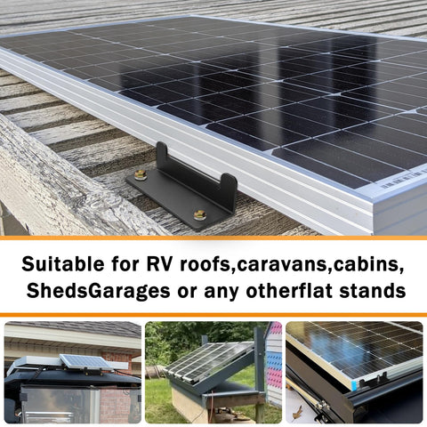 IRONDIY Z brackets compatible with 50W–150W panels for flexible setups.