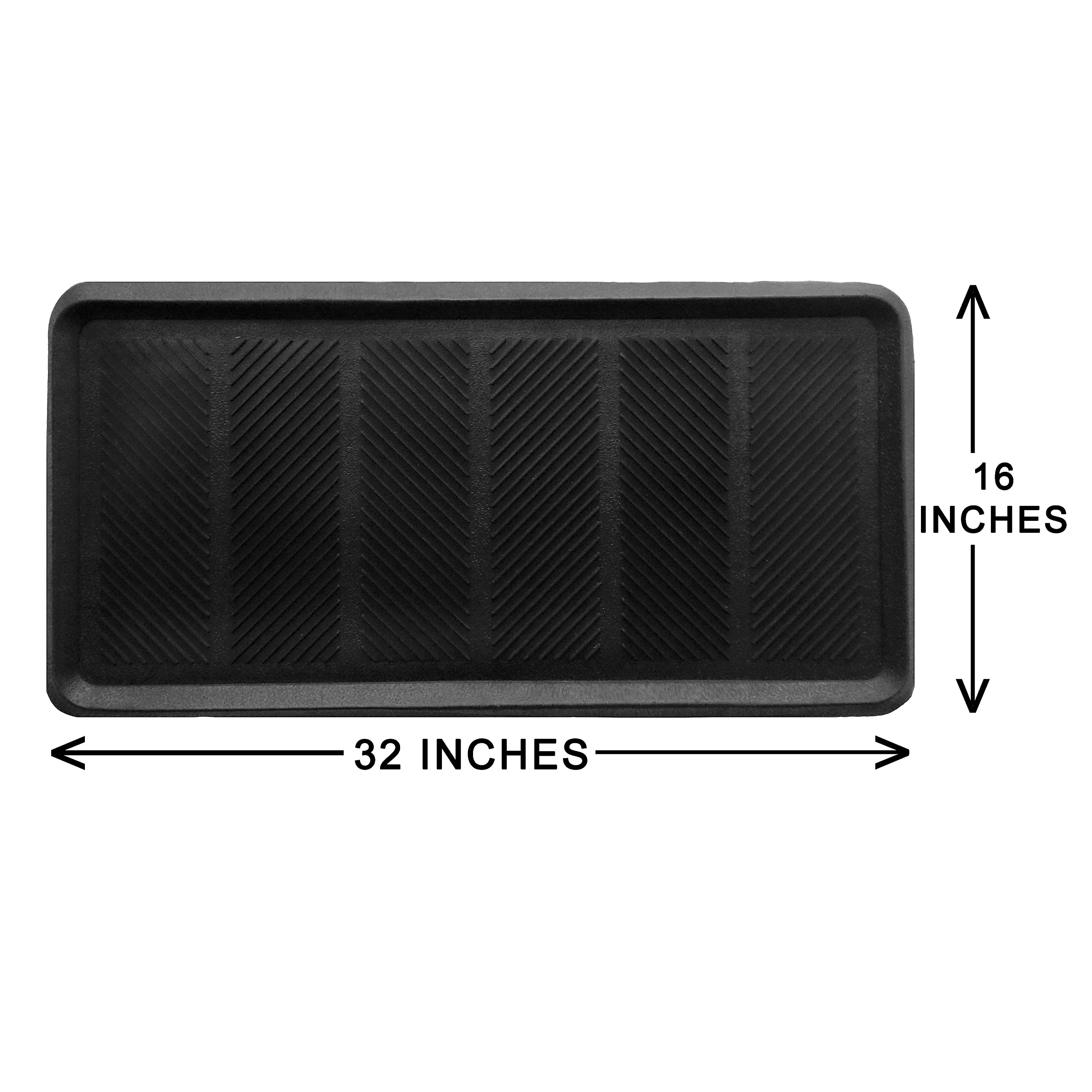 IRONGATE boot tray in black 16x32 guards entryways in all weather.