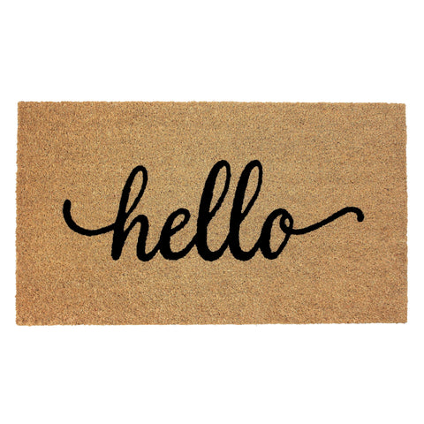 IRONGATE Welcome Doormat on a porch with coir surface trapping dirt effectively