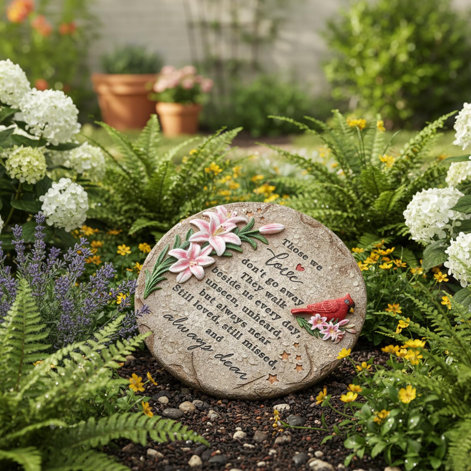 Ironlux cardinal garden memorial stone for outdoor spaces