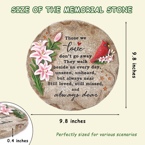 Ironlux cardinal memorial stone outdoors withstands sun and rain