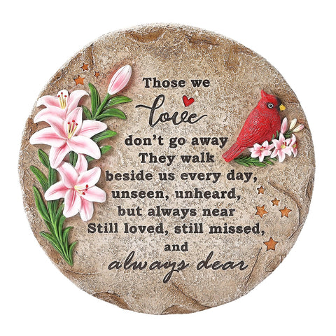 Ironlux memorial stone cardinal garden 10-inch on path for reflection