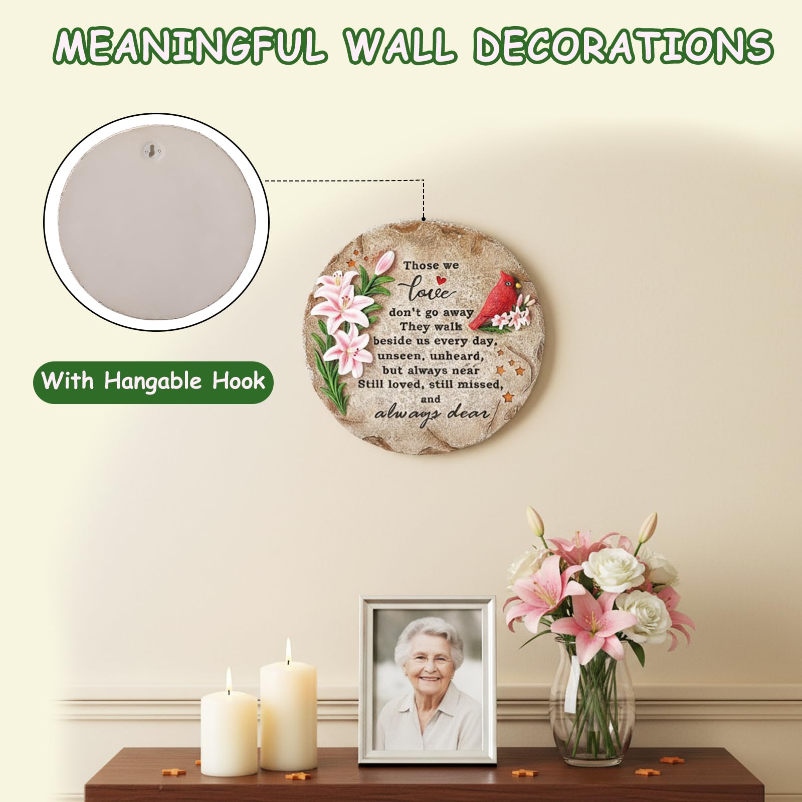 Ironlux memorial stone cardinal keepsake for indoor shelf