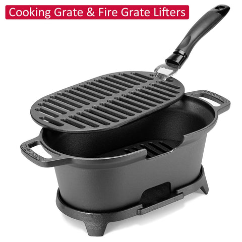 Seasoned cast iron surface of IronMaster hibachi for easy cleaning.