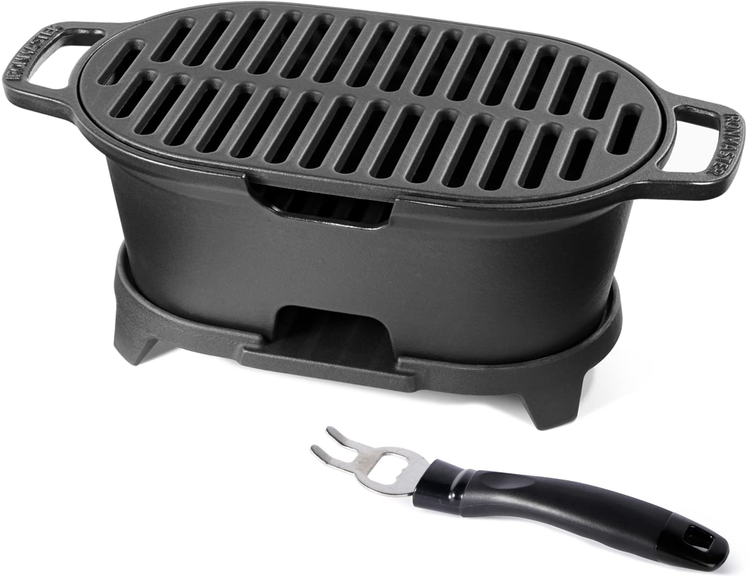 IronMaster Mini hibachi grill top view showing compact tabletop design.