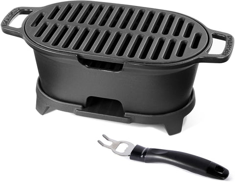 IronMaster Mini hibachi grill top view showing compact tabletop design.