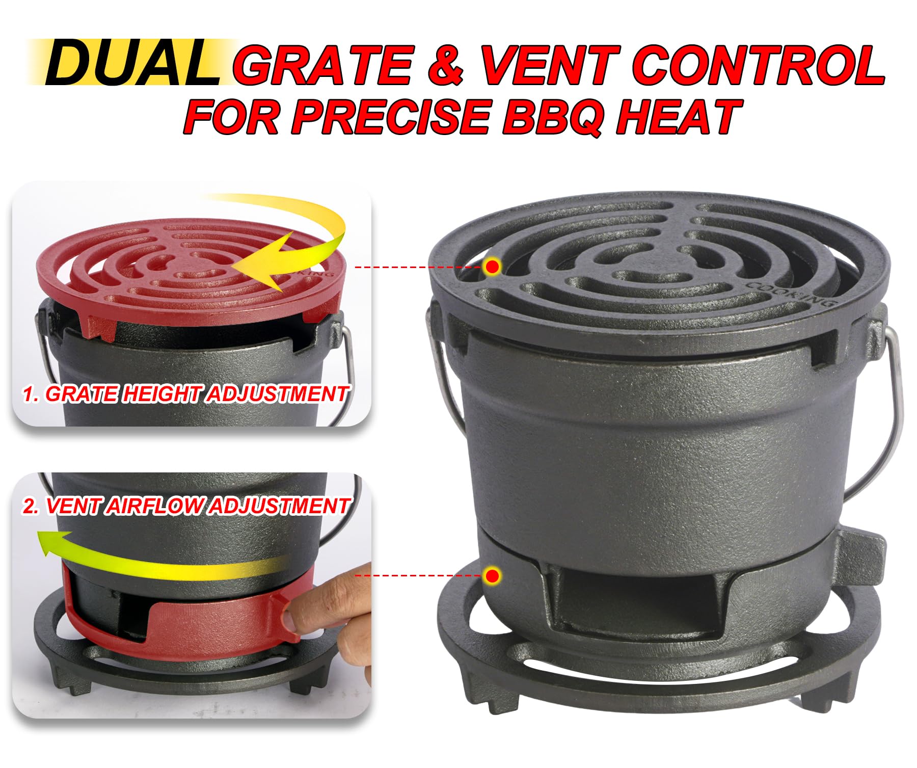 IRONMAX dual grates double as heat pads to protect tabletops.