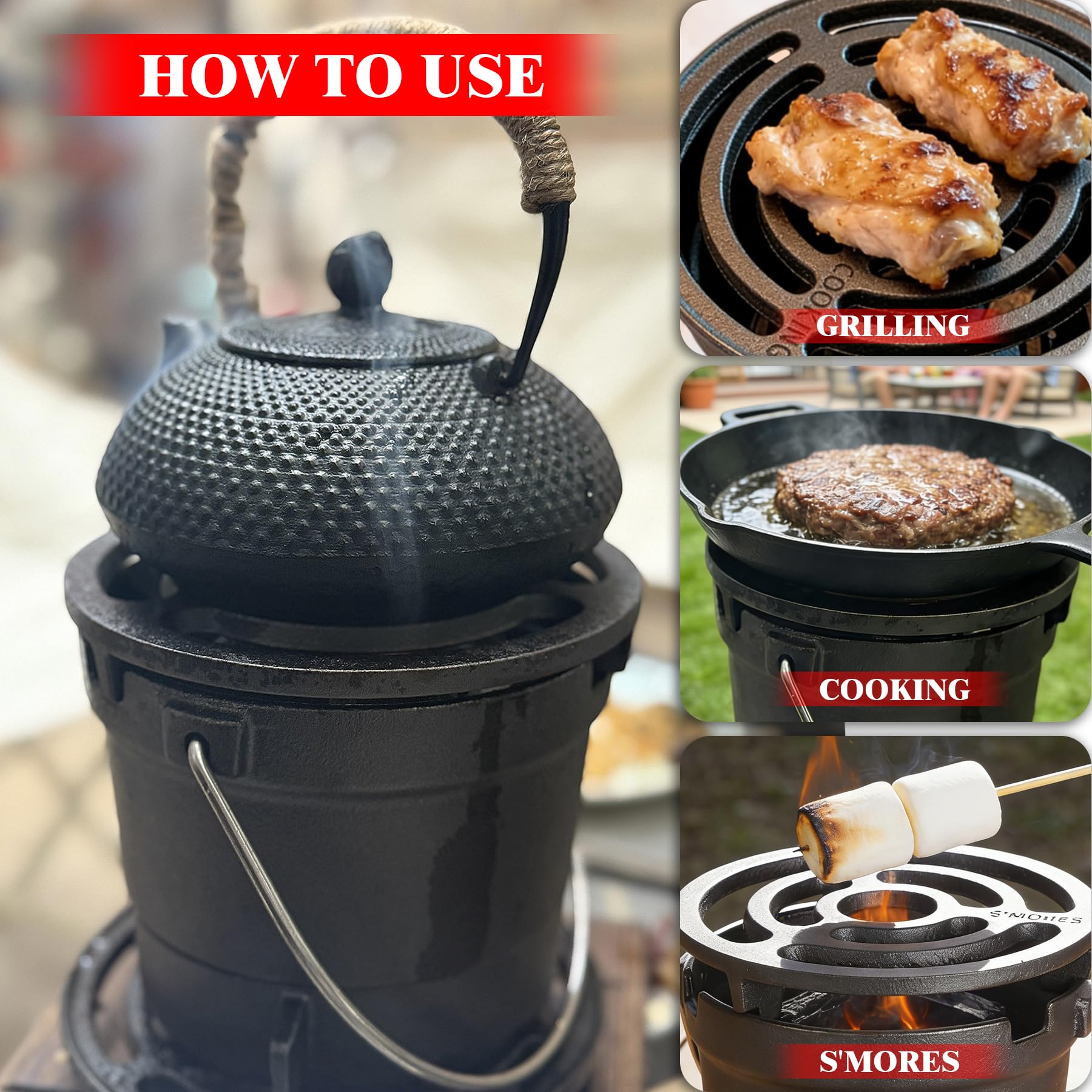 IRONMAX lead-free cast iron finish offers safe, family-friendly grilling.