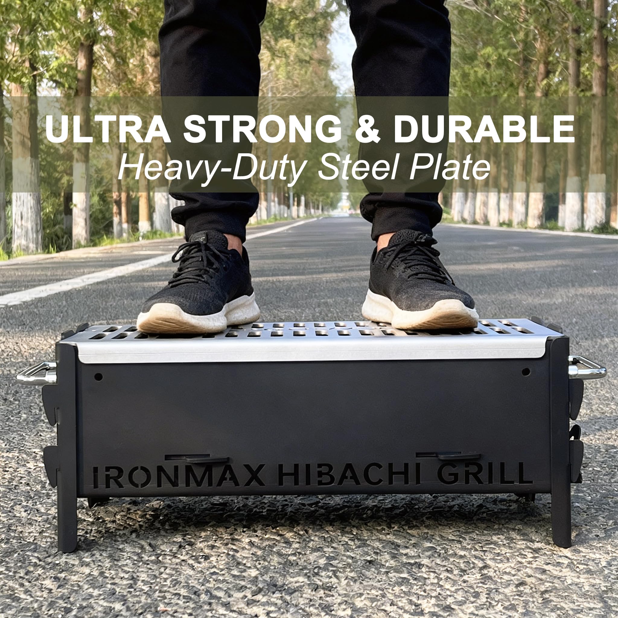 IRONMAX built-in skewers ledges enable effortless kabob cooking anywhere.