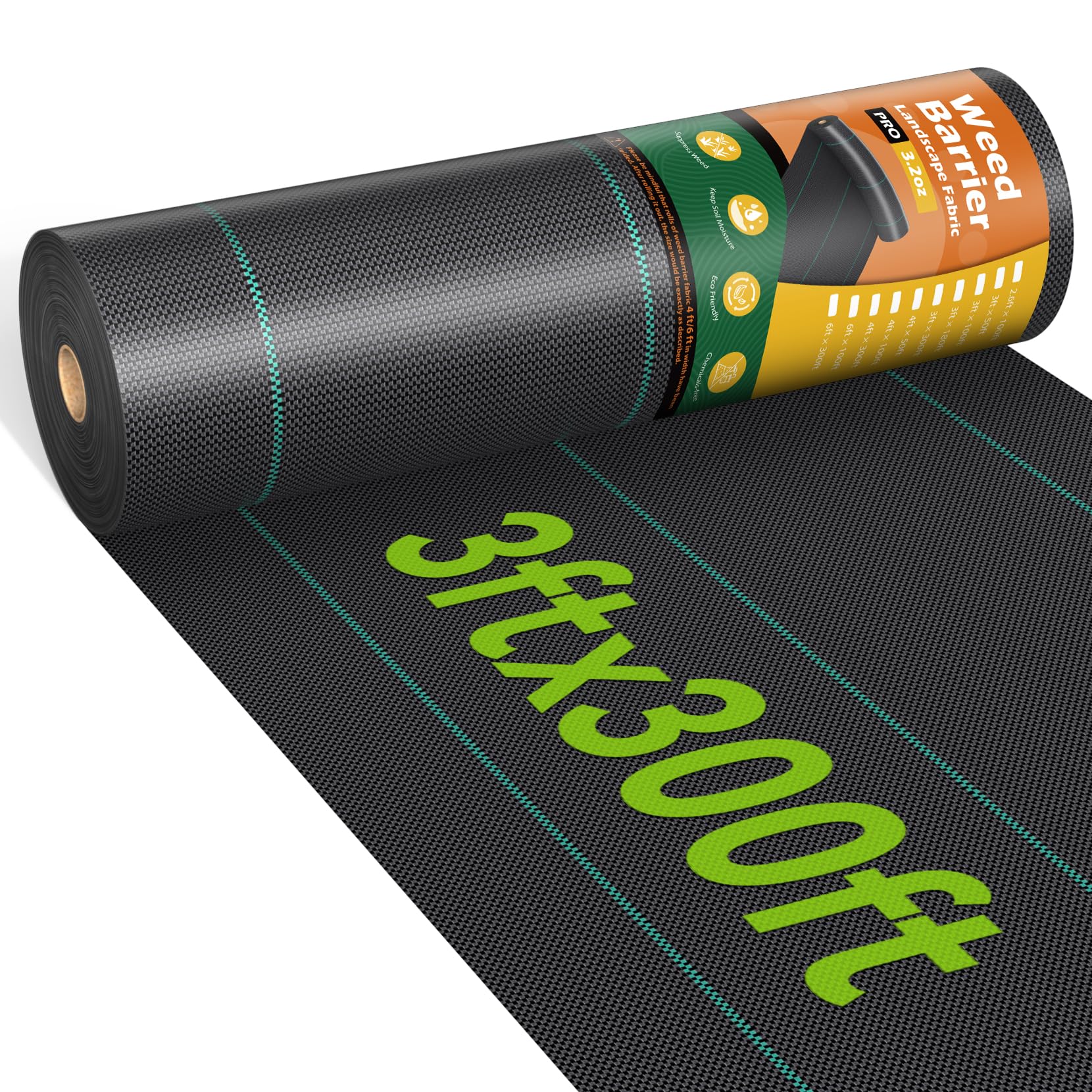 iropro weed barrier fabric 3ftx300ft roll reduces weeds in large yards